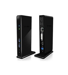 Icybox ib-dk2241ac icybox multi docking station for notebooks and pcs, 2x usb 3.0, hdmi, black