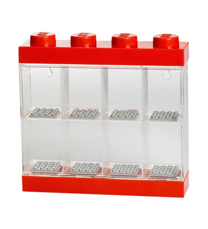 Room Copenhaga Vitrina Minifigurine LEGO 8 roșu, cutie de depozitare (transparent)