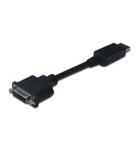 Displayport / dvi-d 24 + 5 adapter cable, plug / socket, full hd, 15cm, black