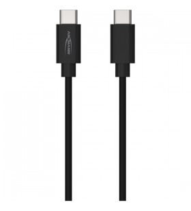 Cablu Ansmann USB 3.2 Gen 1, conector USB-C -conector USB-C (negru, 2 metri, încărcare cu până la 60 wați)