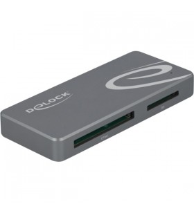 Cititor de carduri DeLOCK USB Type-C, cititor de carduri (gri, + hub USB)