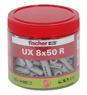 diblu universal fischer UX 8x50 R, cutie (gri deschis, 75 bucăți)
