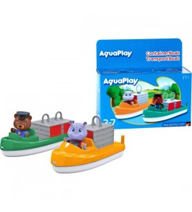 Container Aquaplay și barcă de transport, vehicul de jucărie (multicolor, inclusiv 2 figuri)