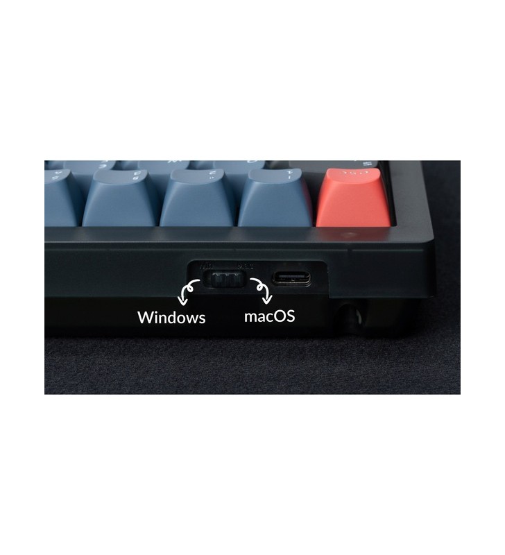 Keychron V2, tastatură pentru jocuri (negru/albastru-gri, aspect DE, Keychron K Pro maro, hot-swap, RGB)