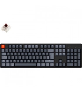 Keychron K10, tastatură pentru jocuri (negru/gri, aspect DE, Gateron G Pro maro, hot-swap, cadru din aluminiu, RGB)