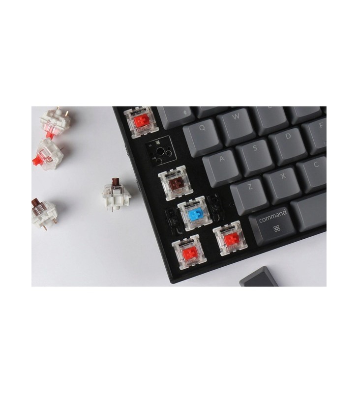 Keychron K10, tastatură pentru jocuri (negru/gri, aspect DE, Gateron G Pro maro, hot-swap, cadru din aluminiu, RGB)