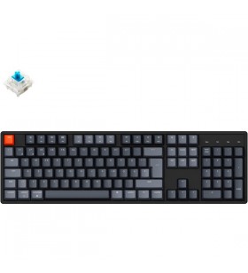Keychron K10, tastatură pentru jocuri (negru/gri, aspect DE, Gateron G Pro Blue, hot-swap, cadru din aluminiu, RGB)