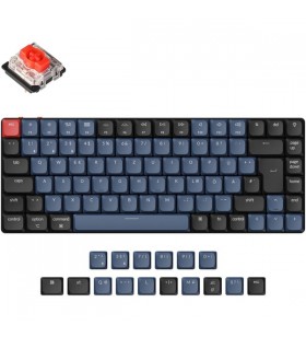 Keychron K3 Pro, tastatură pentru jocuri (negru/albastru-gri, aspect DE, Gateron Low Profile Mechanical Red, hot-swap, cadru din aluminiu, RGB)