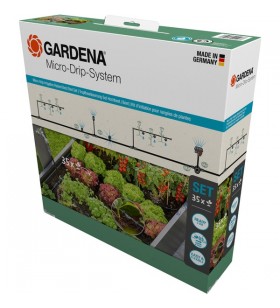 Set de irigare prin picurare cu micro-sistem GARDENA Pat/pat înălțat, 35 de plante, picuratoare (negru/gri, model 2023)