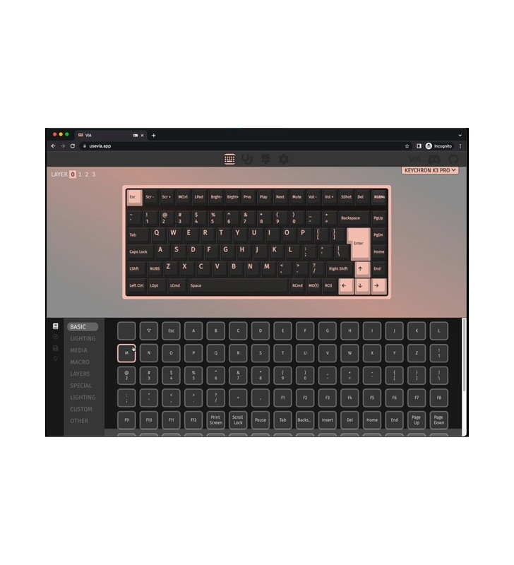 Keychron K3 Pro, tastatură pentru jocuri (negru/albastru-gri, aspect DE, Gateron Low Profile Mechanical Red, cadru din aluminiu)