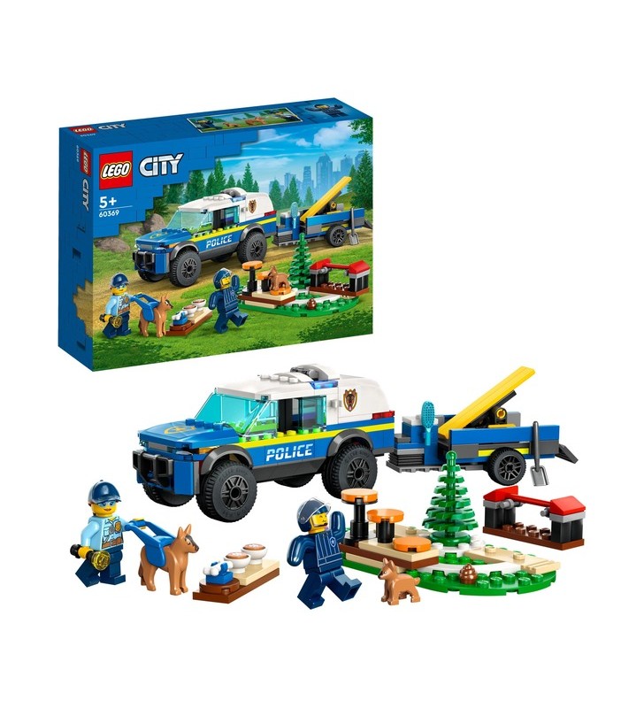 Jucărie mobilă de construcție LEGO 60369 City pentru dresaj de câini de poliție