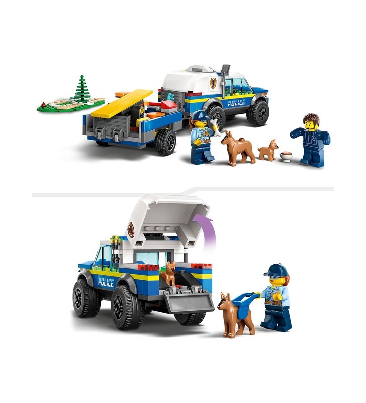 Jucărie mobilă de construcție LEGO 60369 City pentru dresaj de câini de poliție