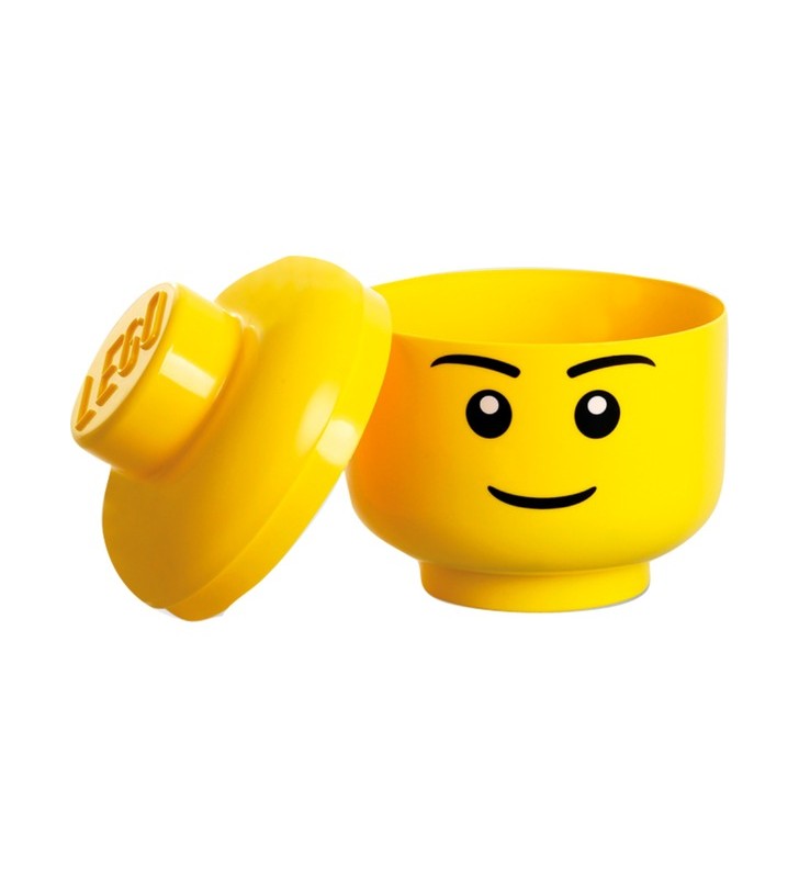 Room Copenhaga LEGO Iconic Storage Head, cutie de depozitare (galben, marimea S, barbat)