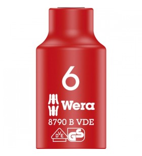 Priză Wera Zyklop 8790 B VDE, 6mm, 3/8" (rosu/galben, izolat pana la 1.000 volti)