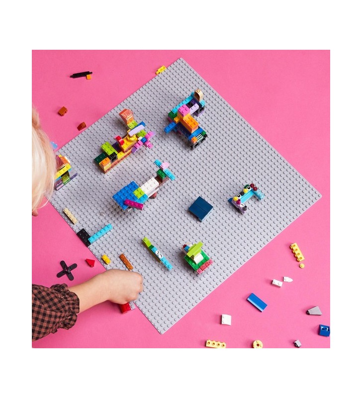 LEGO 11024 Jucărie de construcție cu placă de construcție gri clasică (placă de bază gri, pătrată cu știfturi de 48x48)