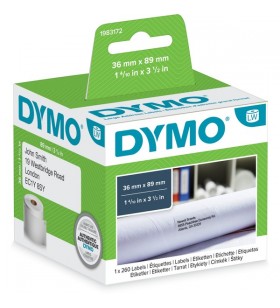 Dymo LabelWriter Etichete de adresa ORIGINALE 36x89mm, 1 rola cu 260 de etichete (adeziv permanent, 1983172)