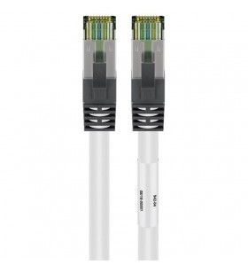 Cablu de corecție Goobay CAT8.1 S/FTP (PiMF) (alb, 1 metru)