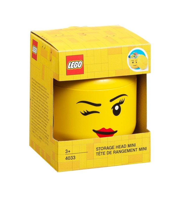 Room Copenhaga LEGO Storage Head "Whinky", mini, cutie de depozitare (galben)