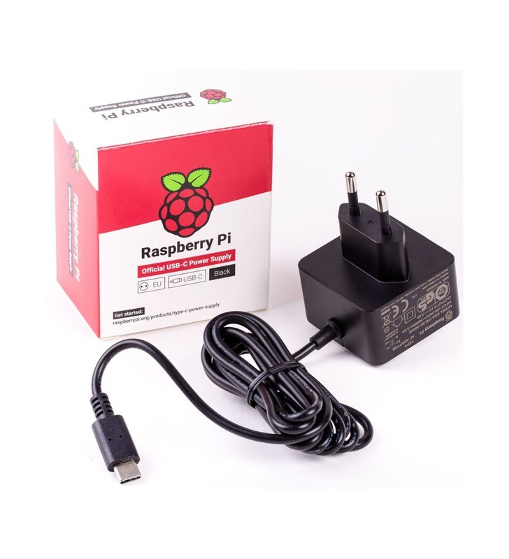 Raspberry Pi Foundation Oficial Black Raspberry Pi 5.1A/3A PSU, sursă de alimentare (negru)