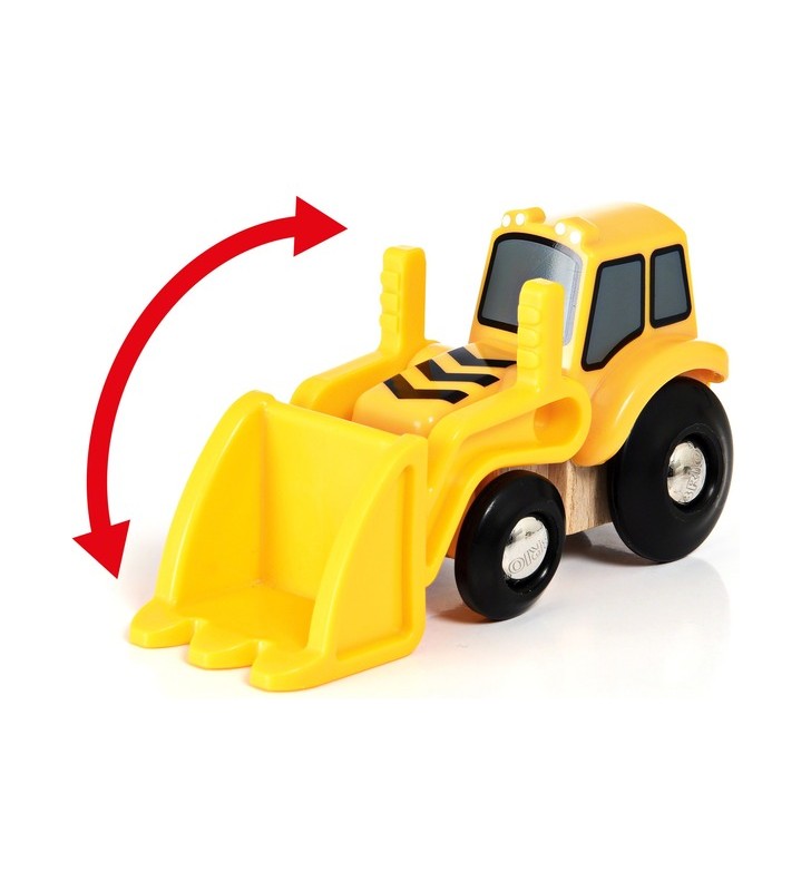 Încărcător frontal BRIO cu încărcare magnetică, vehicul de jucărie (galben)