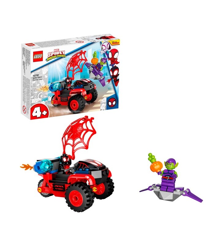 LEGO 10781 Marvel Spidey și super-prietenii lui: Miles Morales: Jucăria de construcție Techno-Trike a lui Spider-Man