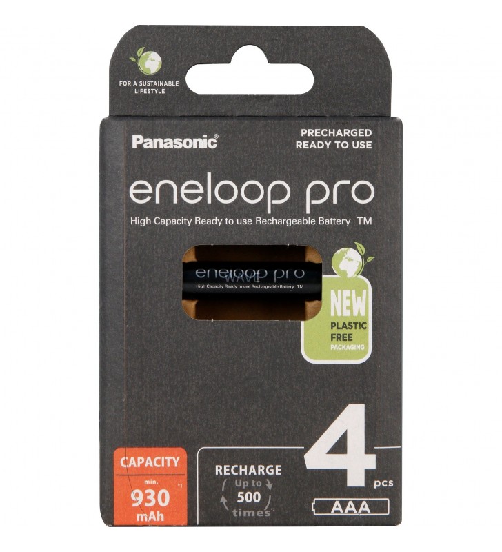 Baterie reîncărcabilă Panasonic eneloop pro AAA 930 mAh (negru, 4 bucăți)