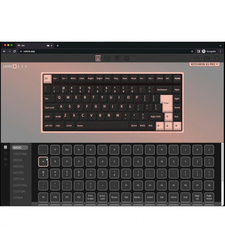 Keychron K3 Pro, tastatură pentru jocuri (negru/albastru-gri, aspect DE, Gateron Low Profile Mechanical Blue, hot-swap, cadru din aluminiu, RGB)