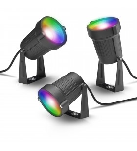 Pachet de 3 LED-uri de culoare spot inteligentă pentru exterior INNR