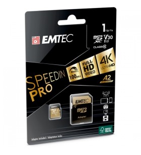Emtec SpeedIN PRO 1TB microSDXC, card de memorie (UHS-I U3, Clasa 10, V30, A2)