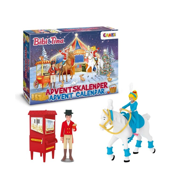 Calendar de advent CRAZE Bibi & Tina Circul de Crăciun 2022, figurină de jucărie