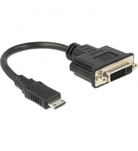 Adaptor DeLOCK Mini HDMI DVI-D 24+1 St-Female (negru, 20 cm)