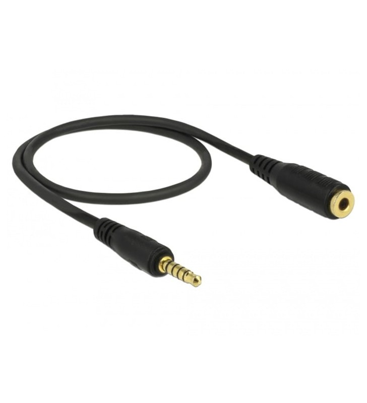 Cablu jack DeLOCK 3,5 mm 5 pini (mascul)  3,5 mm 5 pini (femă) (negru, 50 cm)