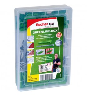 fischer master box greenline SX S + A2, diblu (verde, 120 buc, cu șuruburi)