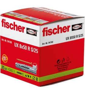 fischer universal UX 8x50 RS/25 fischer (gri deschis, 25 buc, cu șurub)