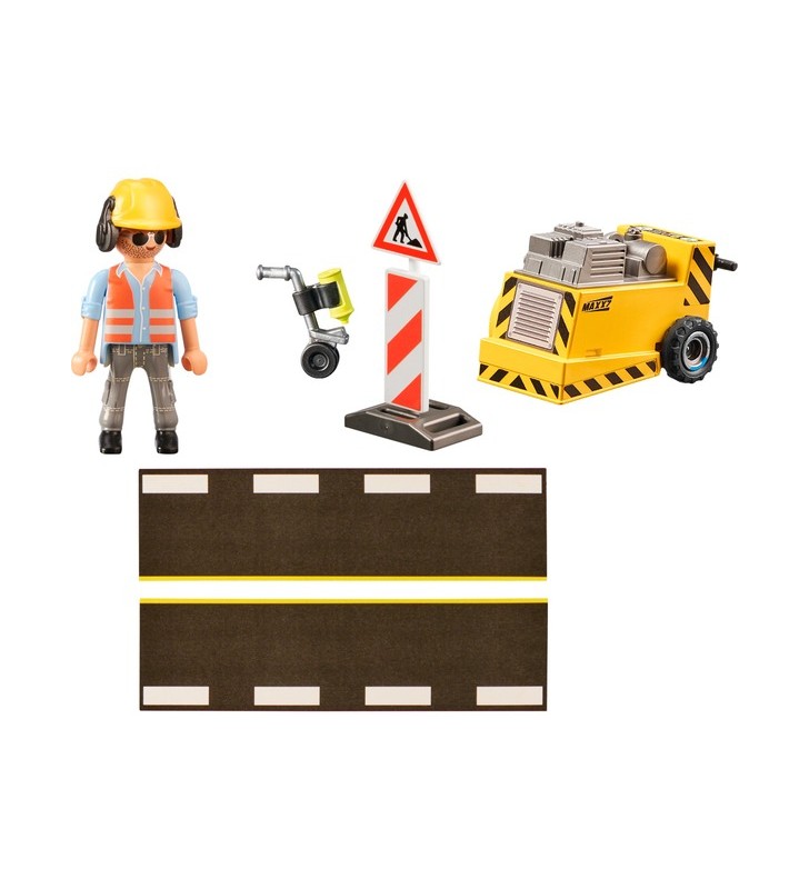 PLAYMOBIL 71185 Muncitor în construcții cu moara de margine Jucărie de construcție
