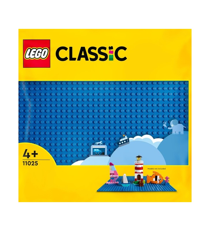 LEGO 11025 Jucărie de construcție cu placă de construcție albastră clasică (placă de bază pătrată, albastră, cu știfturi de 32x32)