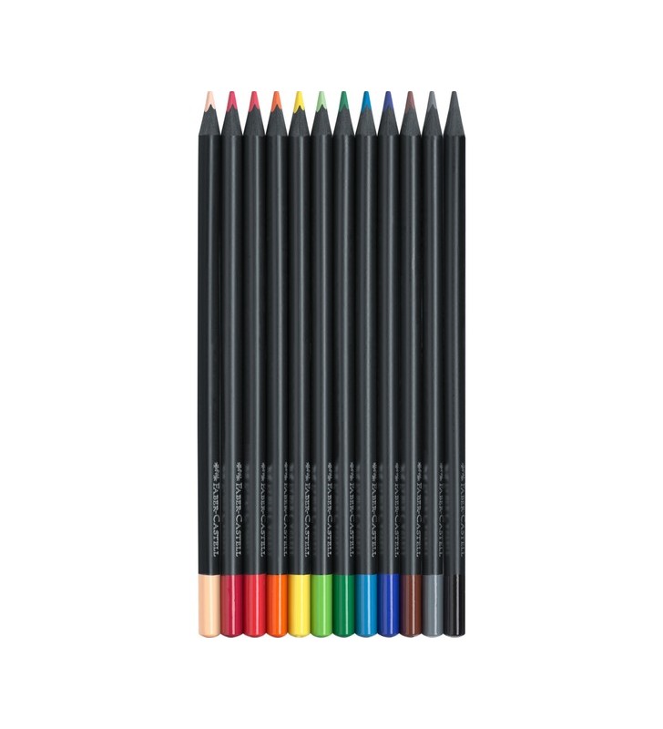 Creioane colorate Faber-Castell Black Edition, cutie carton de 12, set (negru)