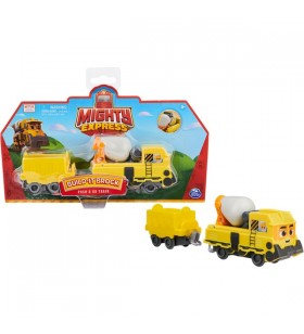 Spin Master Mighty Express Push-and-Go Tren Build-it Bruno cu Boxcar Toy Vehicle