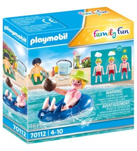 PLAYMOBIL 70112 Family Fun baie cu inel de înot, jucărie de construcție