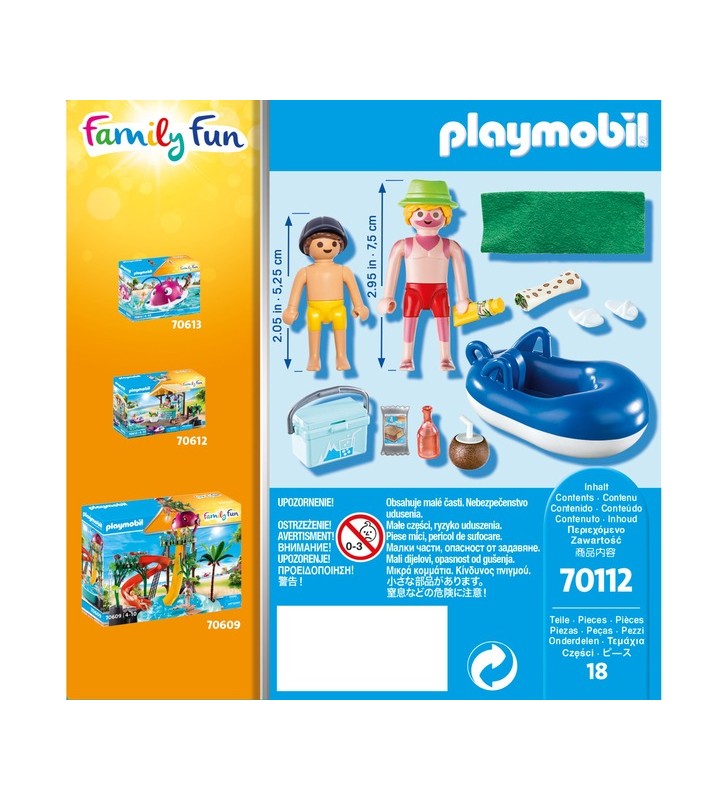 PLAYMOBIL 70112 Family Fun baie cu inel de înot, jucărie de construcție