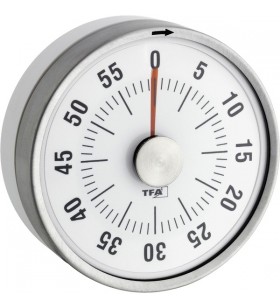 Cronometru analog de bucătărie TFA Cronometru PUCK/Ceas de bucătărie (argint)