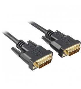 Cablu Sharkoon DVI-D - DVI-D (negru, 2 metri, o singură legătură, 18+1)