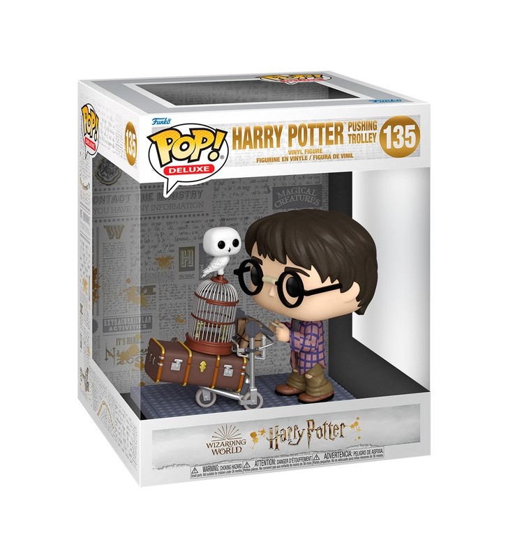 Funko POP! Deluxe Harry Potter - Cărucior de împingere Harry, figurină de jucărie (10,2 cm)