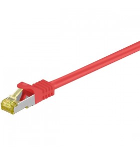 Cablu patch RJ-45 goobay Cat 6.a S/FTP (PIMF), cu cablu brut Cat.7 (roșu, 5 metri, 500 MHz)