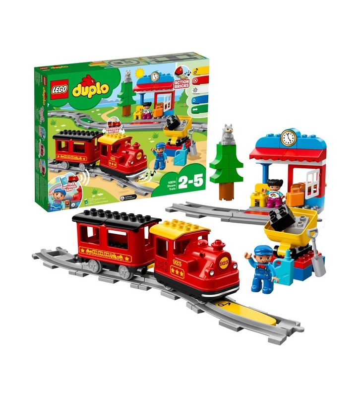 Jucărie de construcție a trenului cu aburi LEGO 10874 DUPLO