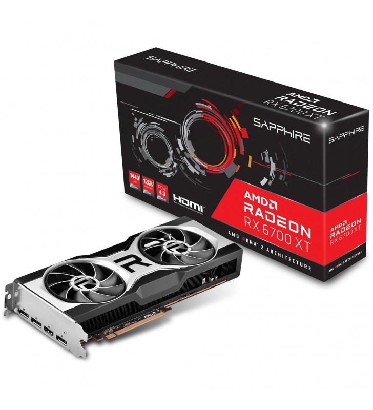 Placa video Sapphire Radeon™ RX 6700 XT PULSE, 12GB GDDR6, de 192-bit