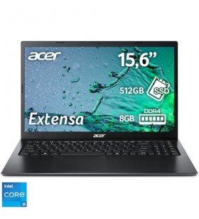 Laptop Acer Extensa 15 EX215-54 cu procesor Intel® Core™ i5-1135G7 până la 4,20 GHz, 15,6 inchi, Full HD, 8 GB DDR4, 512 GB SSD, Intel® Iris® Xe Graphics, fără sistem de operare, negru