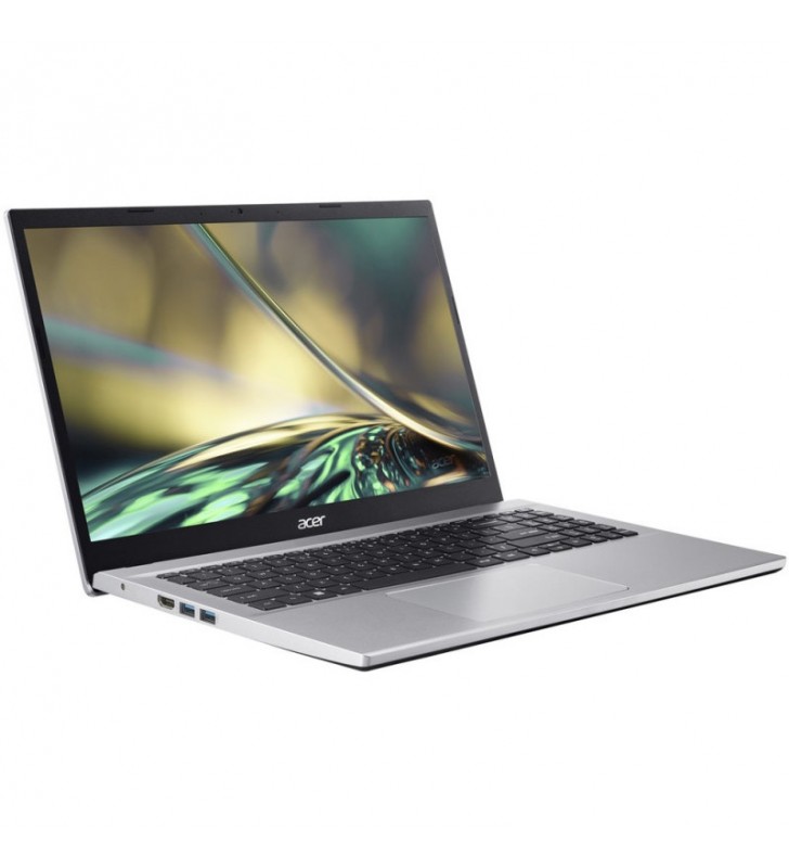Laptop Acer 15.6'' Aspire 3 A315-59G, FHD IPS, Procesor Intel® Core™ i5-1235U (12M Cache, up to 4.40 GHz, with IPU), 8GB DDR4, 512GB SSD, GeForce MX550 2GB, No OS, Pure Silver