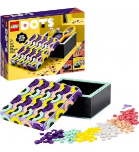 Jucărie de construcție cu cutie mare LEGO 41960 DOTS (kit de artizanat pentru cutie de bijuterii, organizator de birou sau decor pentru creșă)