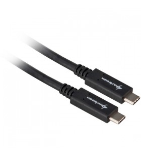 Cablu Sharkoon USB 3.2 Gen 2, USB-C tată - USB-C tată (negru, 1 metru)